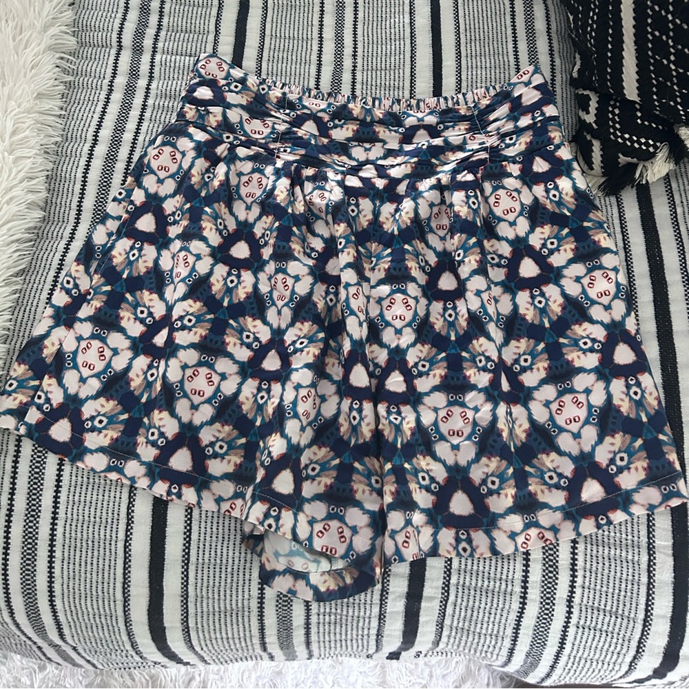 By Anthropologie Ruched wide leg shorts with pockets